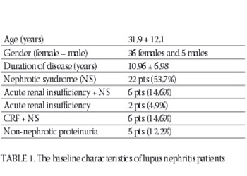 Long-Term Outcome of Patients with Lupus Nephritis: A Single Center Experience