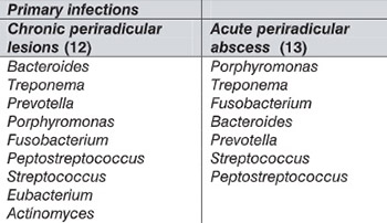 Etiological findings in endodontic-periodontal infections